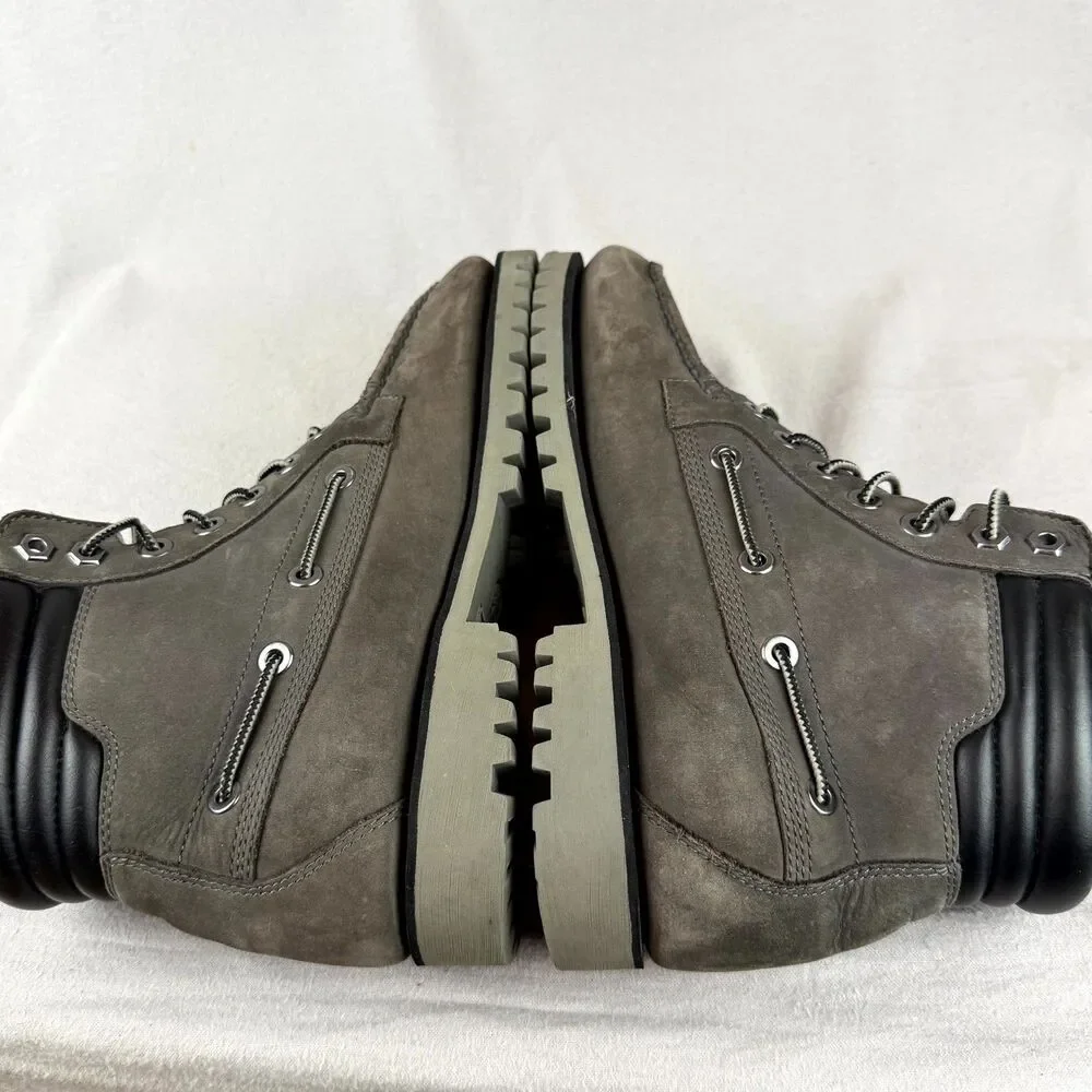 Timberland Boots Men 8.5 Earthkeepers Anti Fatigue Gray Leather Moc Toe Lace Up